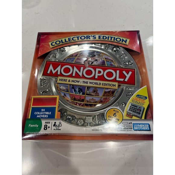 Parker Brothers Other - Monopoly Here & Now The World Edition Collector's Edition Electronic Banking Tin
